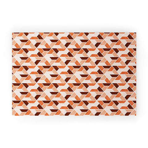Little Arrow Design Co triangle geo orange Welcome Mat