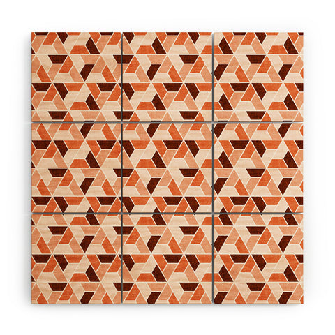 Little Arrow Design Co triangle geo orange Wood Wall Mural
