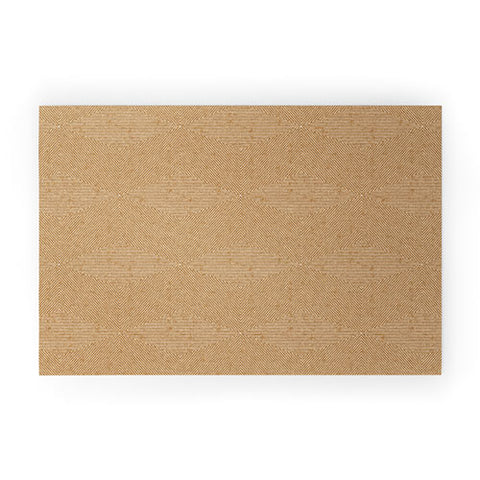 Little Arrow Design Co triangle stripes golden brown Welcome Mat