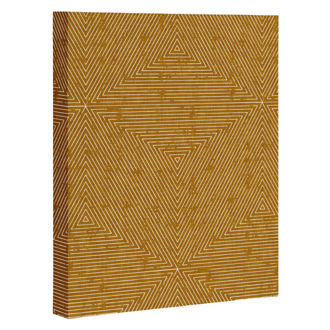 Little Arrow Design Co triangle stripes mustard Art Canvas