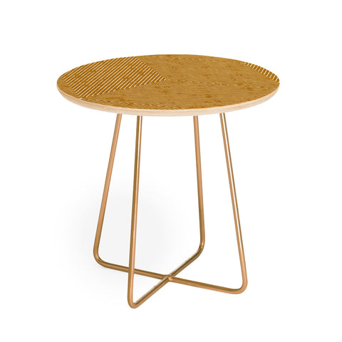 Little Arrow Design Co triangle stripes mustard Round Side Table
