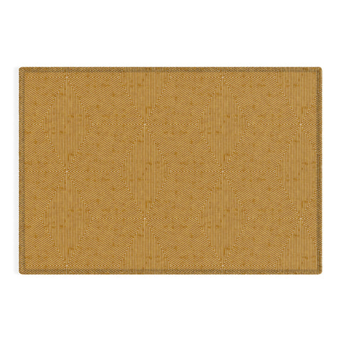 Little Arrow Design Co triangle stripes mustard Outdoor Rug
