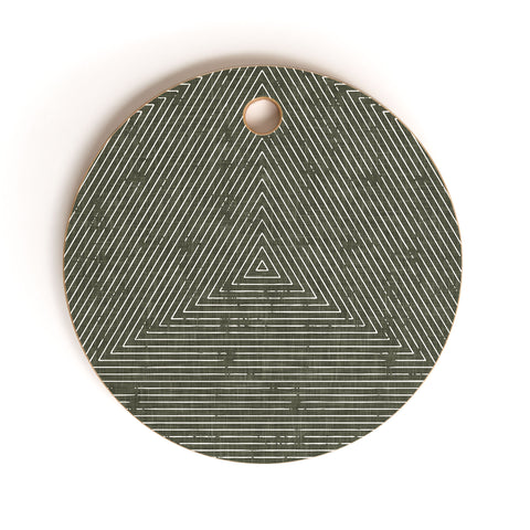 Little Arrow Design Co triangle stripes olive Cutting Board Round