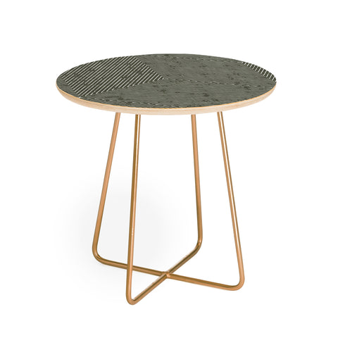 Little Arrow Design Co triangle stripes olive Round Side Table