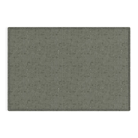 Little Arrow Design Co triangle stripes olive Outdoor Rug