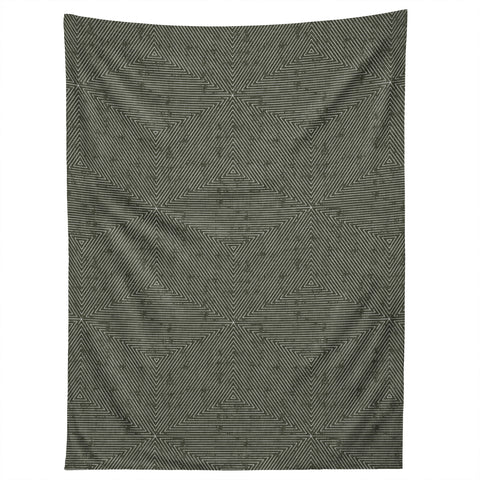 Little Arrow Design Co triangle stripes olive Tapestry