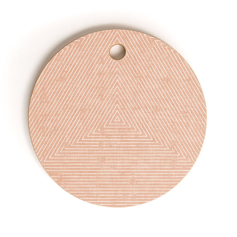 Little Arrow Design Co triangle stripes peach Cutting Board Round