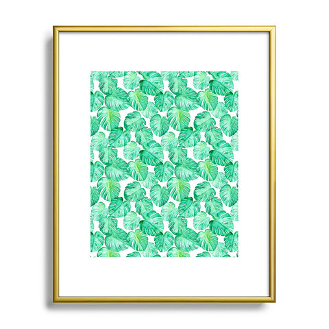 Little Arrow Design Co tropical watercolor monstera Metal Framed Art Print