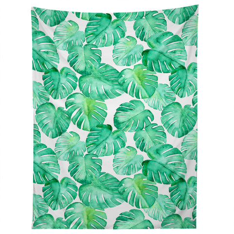 Little Arrow Design Co tropical watercolor monstera Tapestry