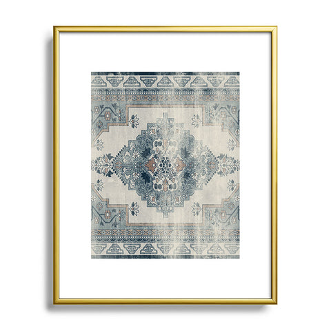 Little Arrow Design Co turkish floral dark blue Metal Framed Art Print