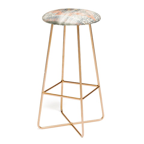 Little Arrow Design Co turkish floral orange olive Bar Stool