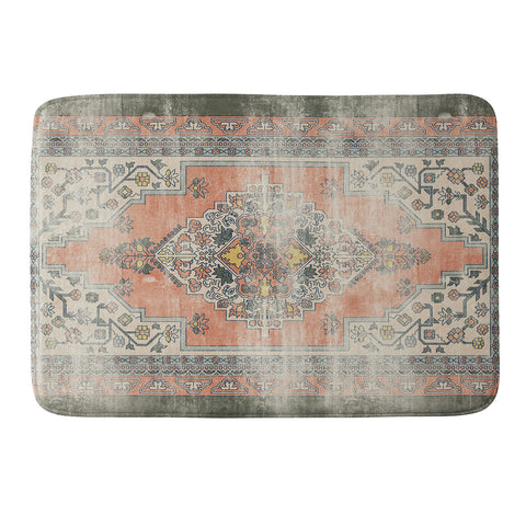 Little Arrow Design Co turkish floral orange olive Memory Foam Bath Mat