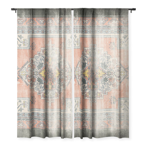 Little Arrow Design Co turkish floral orange olive Sheer Non Repeat