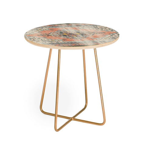 Little Arrow Design Co turkish floral orange olive Round Side Table