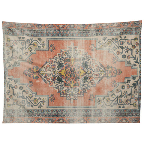 Little Arrow Design Co turkish floral orange olive Tapestry