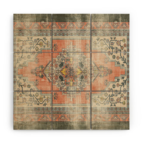 Little Arrow Design Co turkish floral orange olive Wood Wall Mural