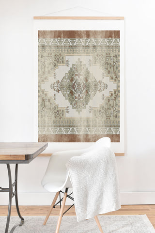 Little Arrow Design Co turkish floral sage brown Art Print And Hanger