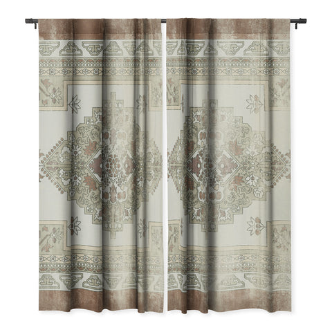 Little Arrow Design Co turkish floral sage brown Blackout Non Repeat