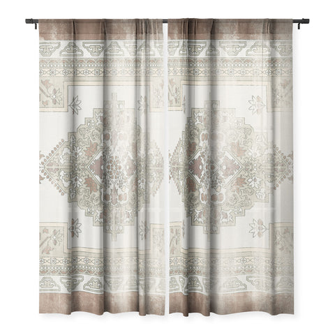 Little Arrow Design Co turkish floral sage brown Sheer Non Repeat