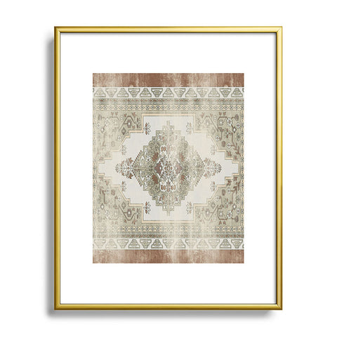 Little Arrow Design Co turkish floral sage brown Metal Framed Art Print