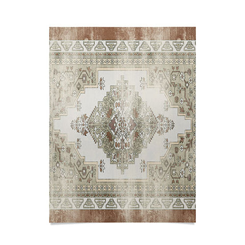 Little Arrow Design Co turkish floral sage brown Poster