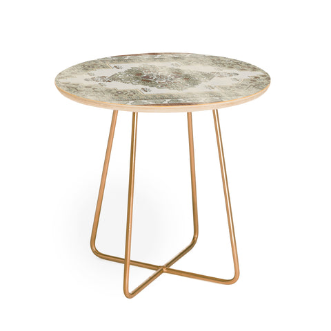 Little Arrow Design Co turkish floral sage brown Round Side Table