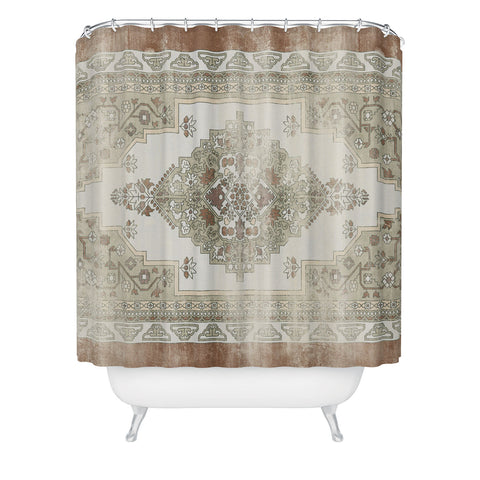 Little Arrow Design Co turkish floral sage brown Shower Curtain