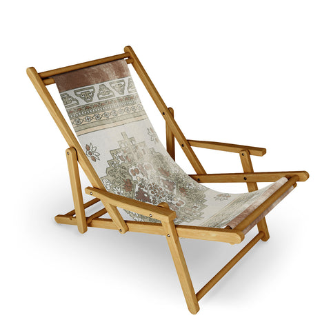 Little Arrow Design Co turkish floral sage brown Sling Chair