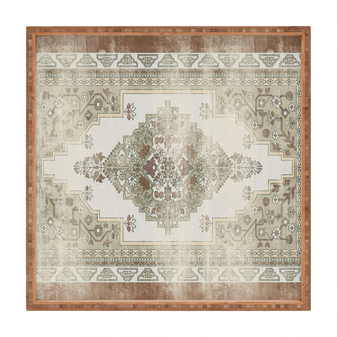 Little Arrow Design Co turkish floral sage brown Square Tray