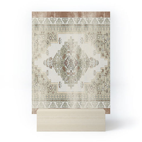 Little Arrow Design Co turkish floral sage brown Mini Art Print