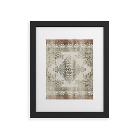 Little Arrow Design Co turkish floral sage brown Framed Art Print