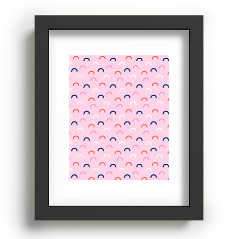 Little Arrow Design Co unicorn dreams deconstructed rainbows on pink Recessed Framing Rectangle