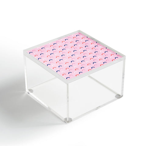 Little Arrow Design Co unicorn dreams deconstructed rainbows on pink Acrylic Box