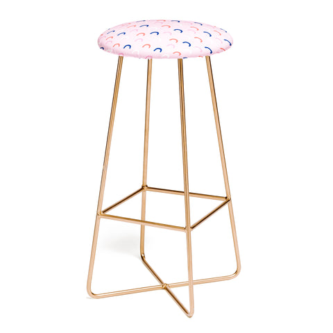 Little Arrow Design Co unicorn dreams deconstructed rainbows on pink Bar Stool