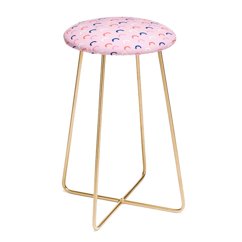 Little Arrow Design Co unicorn dreams deconstructed rainbows on pink Counter Stool