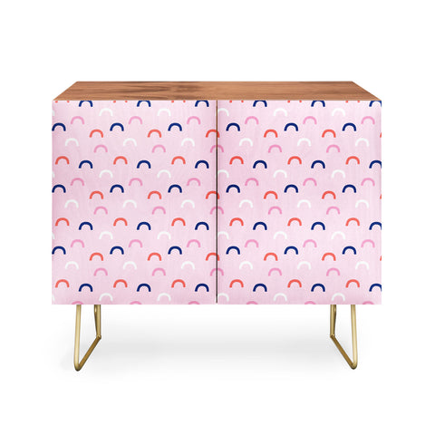 Little Arrow Design Co unicorn dreams deconstructed rainbows on pink Credenza