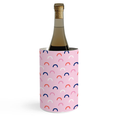 Little Arrow Design Co unicorn dreams deconstructed rainbows on pink Wine Chiller