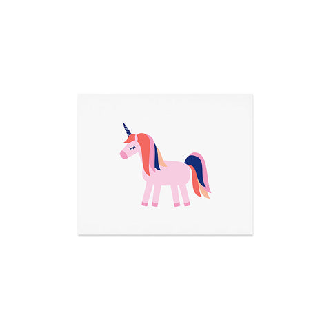 Little Arrow Design Co unicorn dreams in pink and blue Art Print