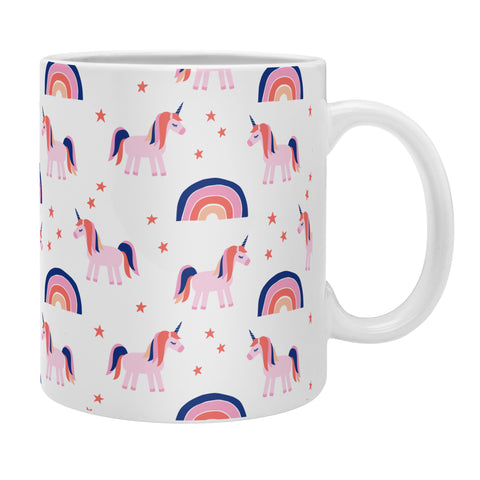 Little Arrow Design Co unicorn dreams in pink and blue Coffee Mug