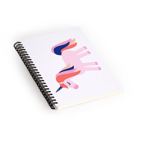 Little Arrow Design Co unicorn dreams in pink and blue Spiral Notebook
