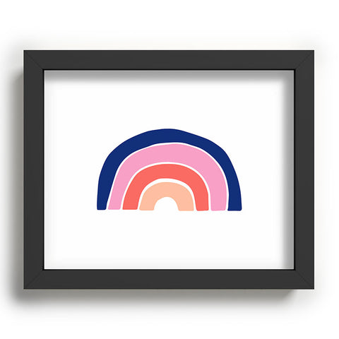 Little Arrow Design Co unicorn dreams rainbow in pink and blue Recessed Framing Rectangle