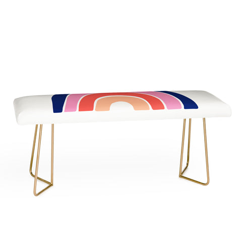 Little Arrow Design Co unicorn dreams rainbow in pink and blue Bench
