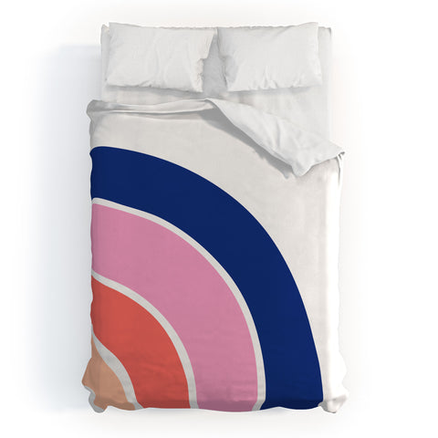 Little Arrow Design Co unicorn dreams rainbow in pink and blue Duvet Cover