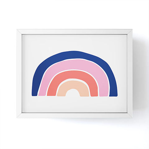 Little Arrow Design Co unicorn dreams rainbow in pink and blue Framed Mini Art Print