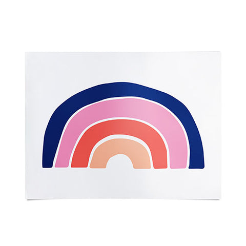 Little Arrow Design Co unicorn dreams rainbow in pink and blue Poster