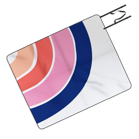 Little Arrow Design Co unicorn dreams rainbow in pink and blue Picnic Blanket