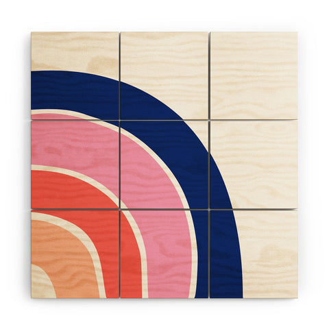 Little Arrow Design Co unicorn dreams rainbow in pink and blue Wood Wall Mural