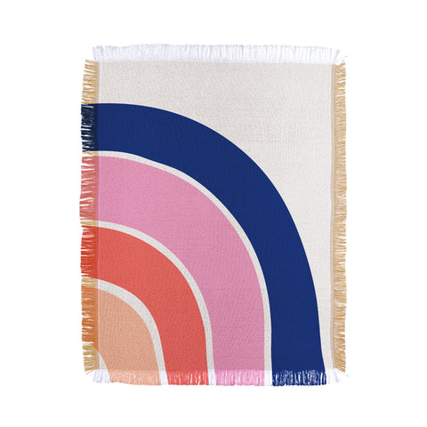 Little Arrow Design Co unicorn dreams rainbow in pink and blue Throw Blanket