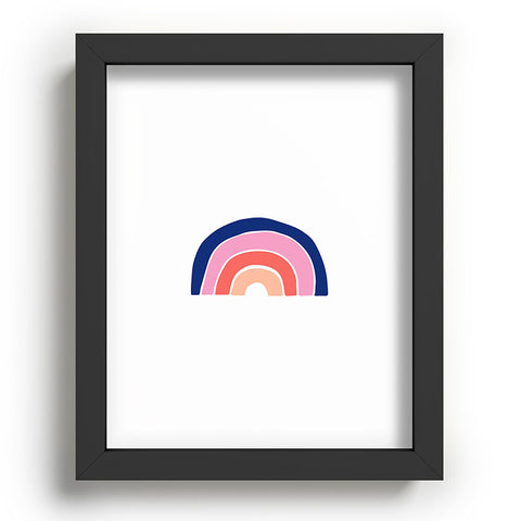 Little Arrow Design Co unicorn dreams rainbows in pink and blue Recessed Framing Rectangle