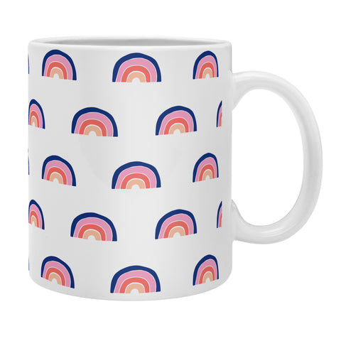 Little Arrow Design Co unicorn dreams rainbows in pink and blue Coffee Mug